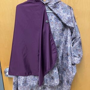 Purple Floral Reversible Rain Cape